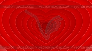 Heart tunnel, romantic love background - vector image