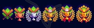 Baseball game award with crossed bats and laurel - vector image