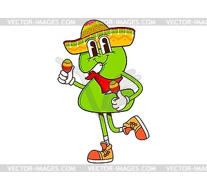 Cartoon math number two groovy mariachi character - vector EPS clipart