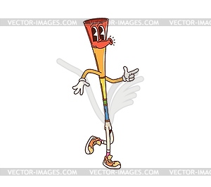 Cartoon vuvuzela musical instrument character - vector image