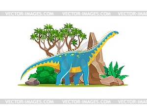 Extinct Barapasaurus dinosaur cute character - vector clipart