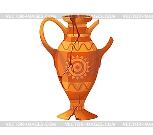 Ancient antique broken vase or and pot and ceramic - vector image