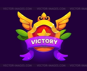 Victory award icon for game UI, win award badge - vector clip art