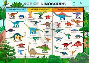 Prehistoric dinosaurs infographics chart - vector EPS clipart