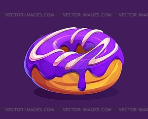 Cartoon donut, fast food chocolate bakery - vector clip art