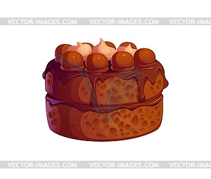 Chocolate cake with sweet cream or cacao dessert - vector EPS clipart