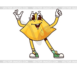 Fagottini italian pasta groovy cheerful character - vector image