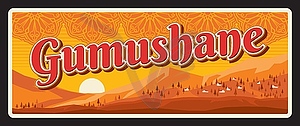 Gumushane province district metal travel plate - vector clipart