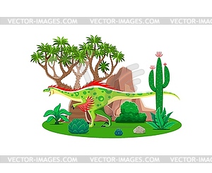 Raptor prehistoric dinosaur cartoon character - vector image