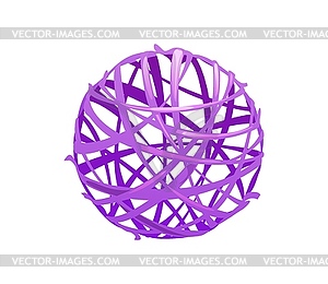 Cartoon lavender wicker rattan ball or sphere - vector EPS clipart