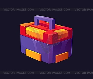 Cartoon futuristic Sci Fi game toolbox space chest - vector image