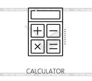 Data analytics and analysis icon of calculator - vector clipart