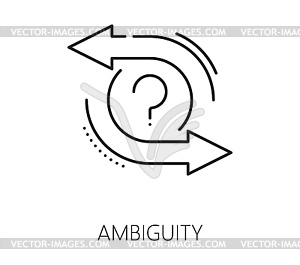 Data analytics and ambiguity analysis line icon - vector clip art