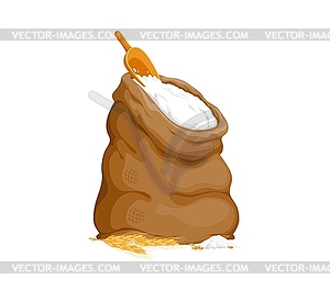Barley flour bag, cartoon sack - vector clipart