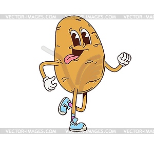 Groovy potato vegetable retro cartoon character - vector clipart