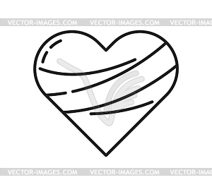 Heart disease and cardiology care line icon - vector image