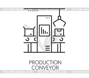 Manufacture automatic production conveyor icon - vector clipart