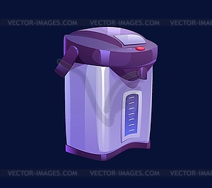 Cartoon electronic tea kettle, water boiler - vector image