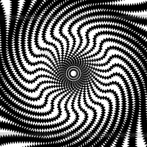 Psychedelic hypnotic spiral, hypno circle pattern - vector image