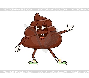 Cartoon poop emoji, happy toilet shit emoticon - vector clipart