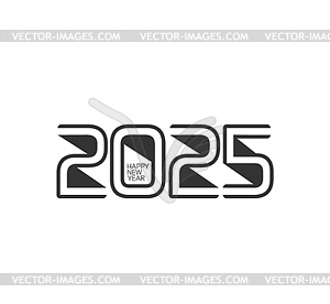 2025 New Year calendar number for holiday date - vector clip art