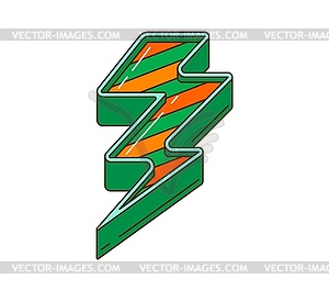Thunderbolt lightning, retro saint Patrick object - vector clipart