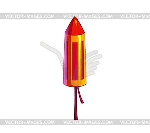 Firework rocket with red and yellow stripes - vector image