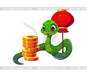 Cartoon snake, Chinese lunar New Year character - vector clip art