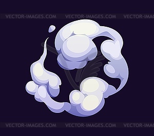 Carto smoke cloud drifts through air - vector image