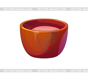 Glossy red-brown ceramic cup filled with tea - vector clipart