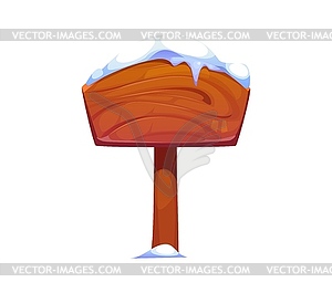 Christmas holiday cartoon snow covered signboard - vector image