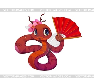 Chinese lunar New Year cartoon cute snake for 2025 - vector image