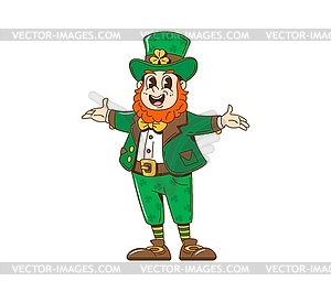 Cartoon retro groovy leprechaun dwarf character - stock vector clipart