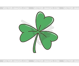 Cartoon retro groovy green shamrock clover leaf - vector image