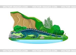 Sarcosuchus prehistoric dinosaur cartoon character - vector EPS clipart