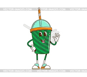 Groovy cartoon St Patrick day cocktail character - vector clipart / vector image