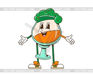 Groovy cartoon Saint Patrick day beer character - vector clip art
