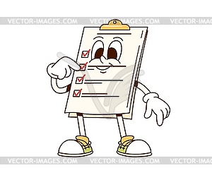 Groovy medical prescription cartoon character - vector clipart