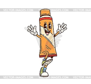 Groovy medical ointment medicine tube character - vector image