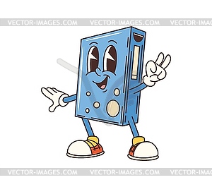 Cartoon groovy box of laundry detergent character - vector clip art