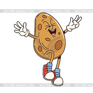 Cartoon groovy potato vegetable retro character - vector clip art