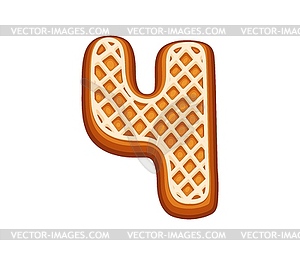 Gingerbread number four with decorative icing - vector clipart