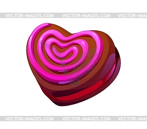 Cartoon valentine chocolate heart candy dessert - vector clipart