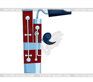 Фагот музыкальный инструмент буква F шрифта ABC - векторное изображение