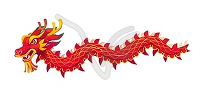 Red Chinese dragon, lunar year holiday character - vector clipart