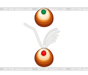 Merry Christmas gingerbread colon dots symbol - vector image