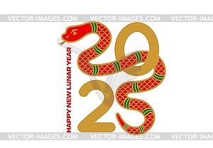 2025 Chinese lunar new year snake calendar - vector image