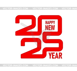 Happy new 2025 year calendar number typography - vector image