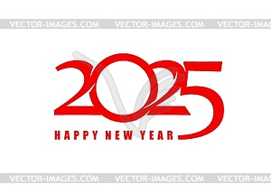 Happy new year 2025 calendar number typography - vector clip art