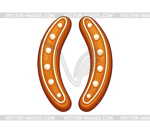 Cartoon Christmas gingerbread brackets symbol - vector clipart